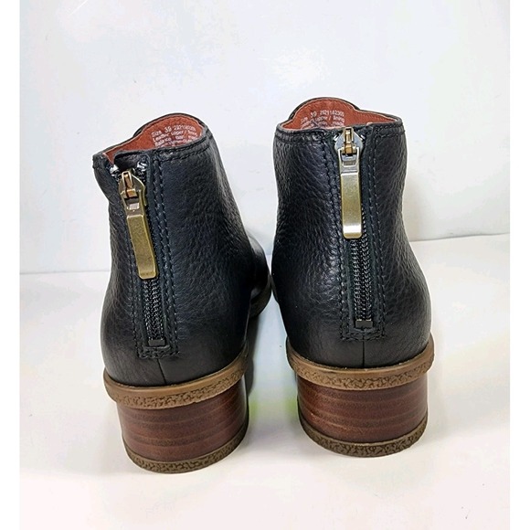 Dansko Becki Black Leather Ankle Boots Womens 39 EUR 8.5-9 US Wood Heel EUC - Picture 7 of 12